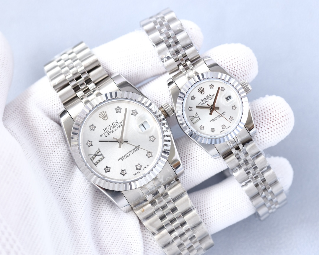 ROLEX - SILVER DATEJUST SERIES WATCHES FOR COUPLES