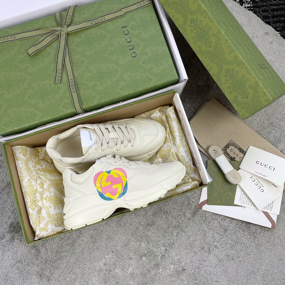 GUCCI POPS RHYTON ROSE LOGO SNEAKER