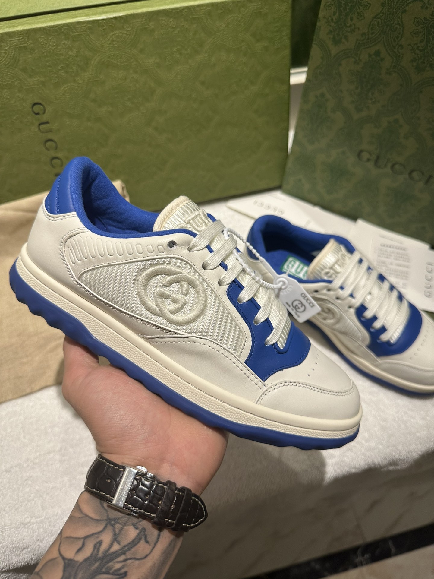 GUCCI MAC80 NAVY WHITE SNEAKER FOR COUPLES