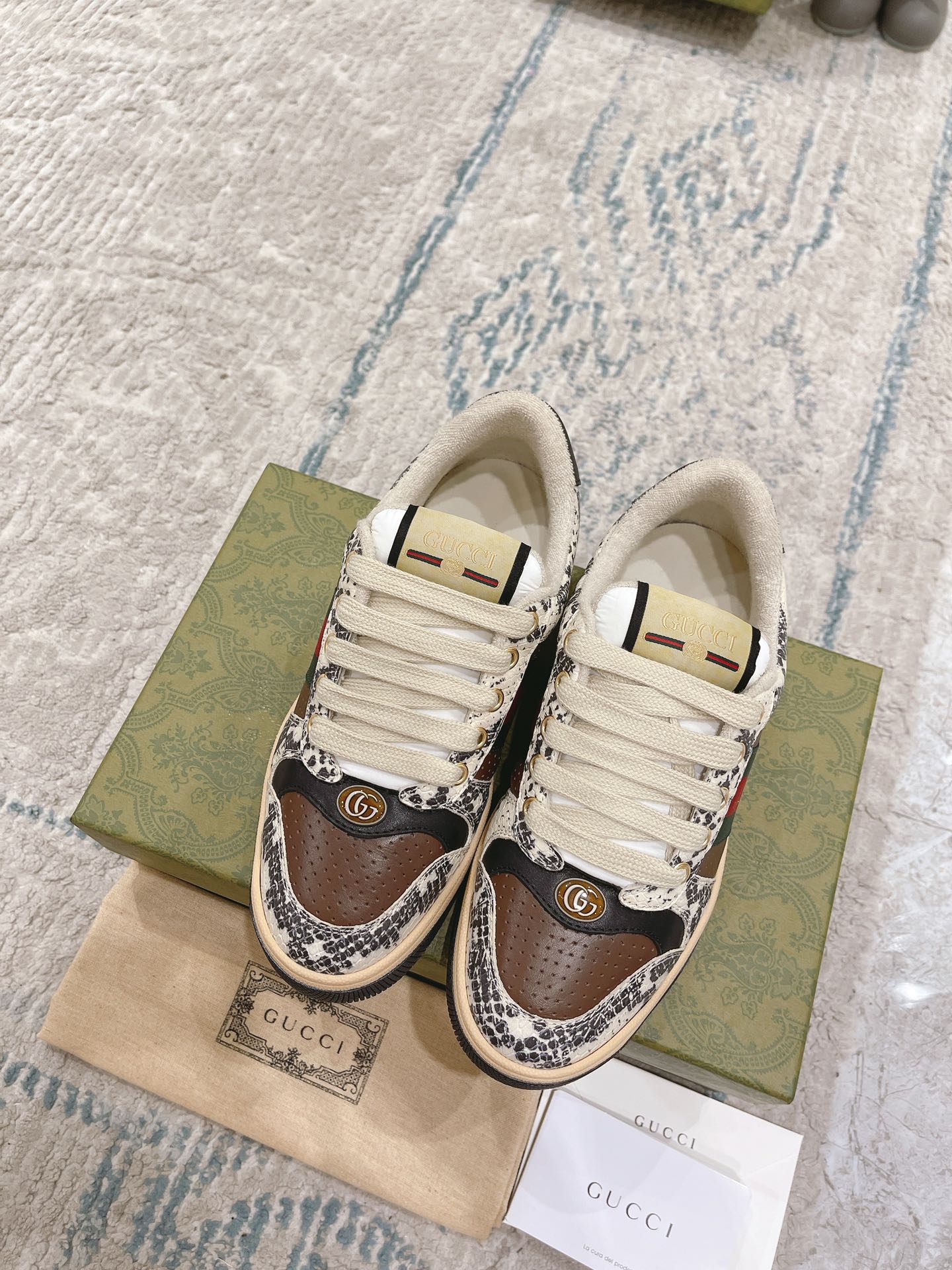 GUCCI SCREENER PHYTON VINTAGE SNEAKER FOR COUPLES