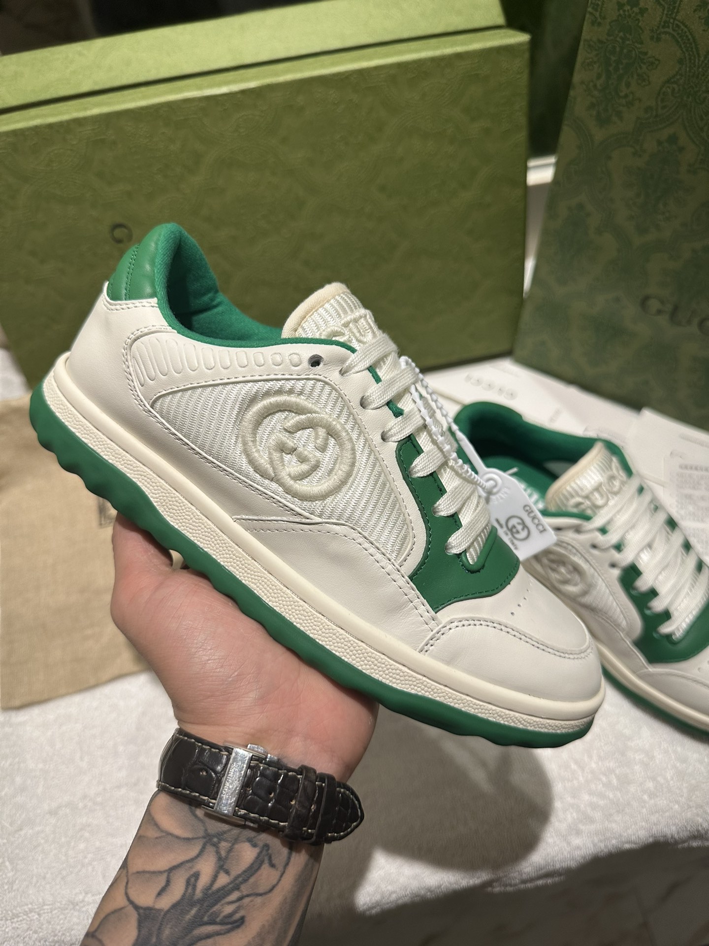 GUCCI MAC80 GREEN WHITE SNEAKER FOR COUPLES