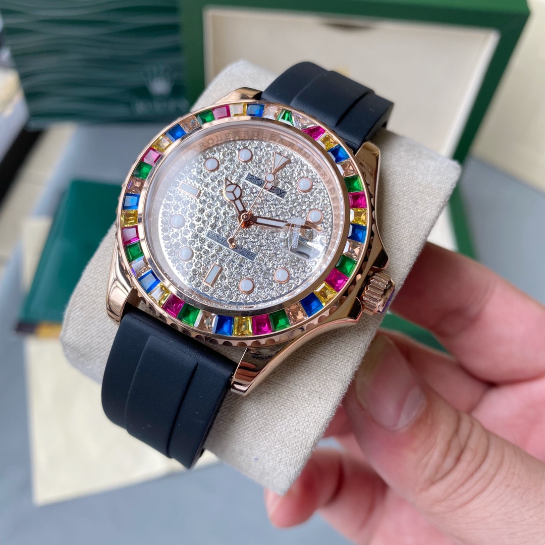 ROLEX - YACHT MASTER INLAIS WITH COLORED GEMSTONES