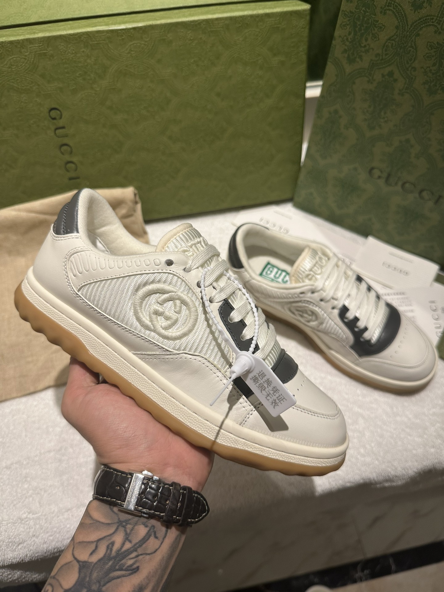 GUCCI MAC80 WHITE BLACK SNEAKER FOR COUPLES