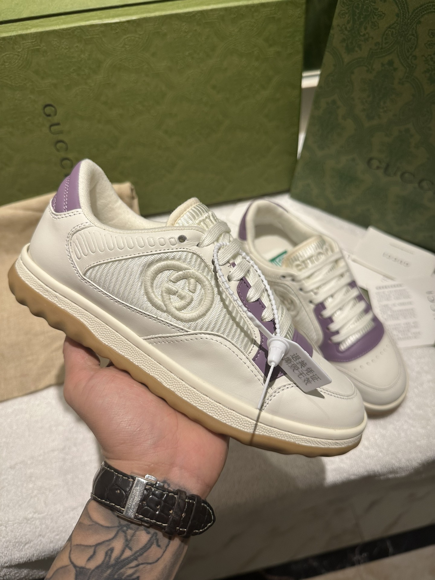 GUCCI MAC80 WHITE PURPLE SNEAKER FOR COUPLES