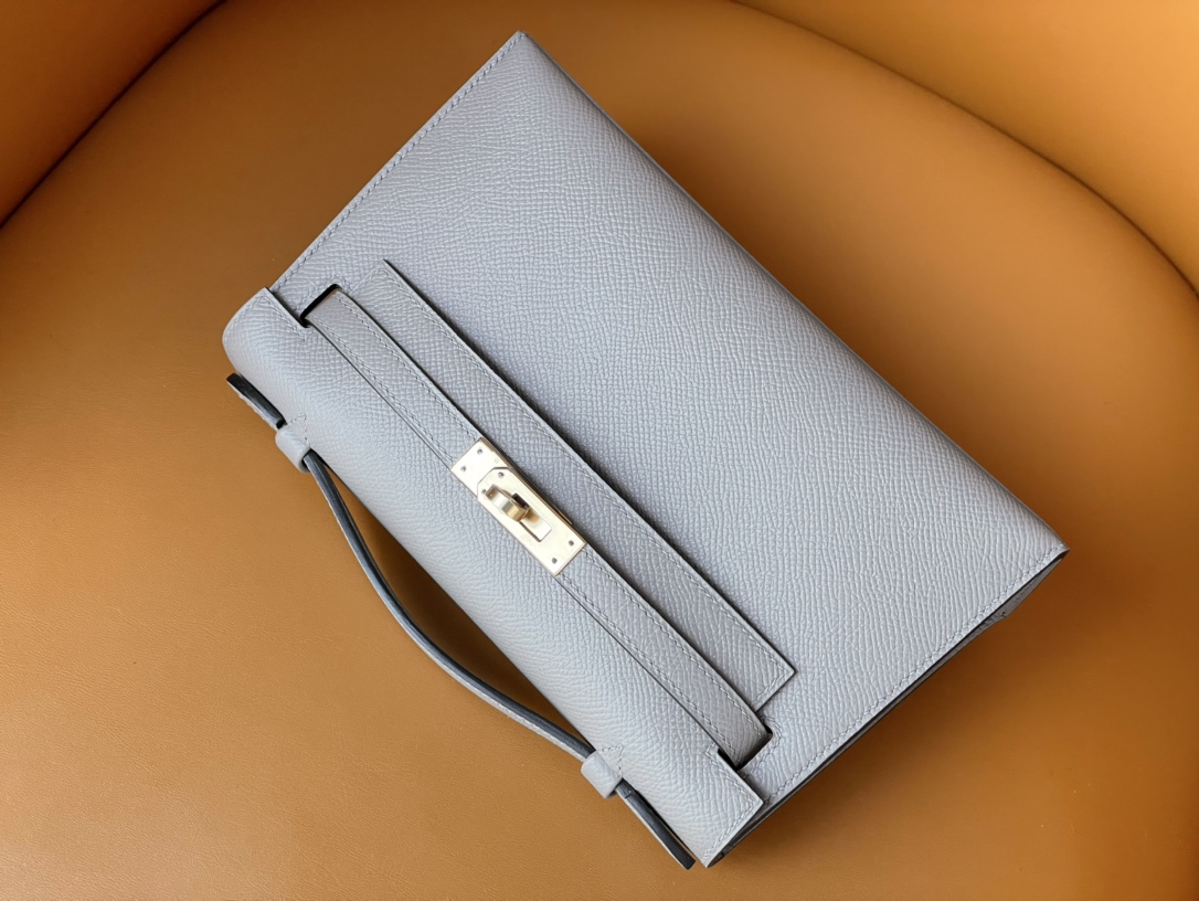 HERMES MINI KELLY GREY EPSOM GOLD BUCKLE