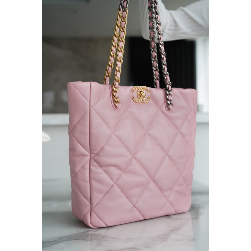 CHANEL 22B 19 BAG TOTE ITALY LEVEL 1 [BOX] LAMBSKIN GENUINE LEATHER CHERRY BLOSSOM PINK