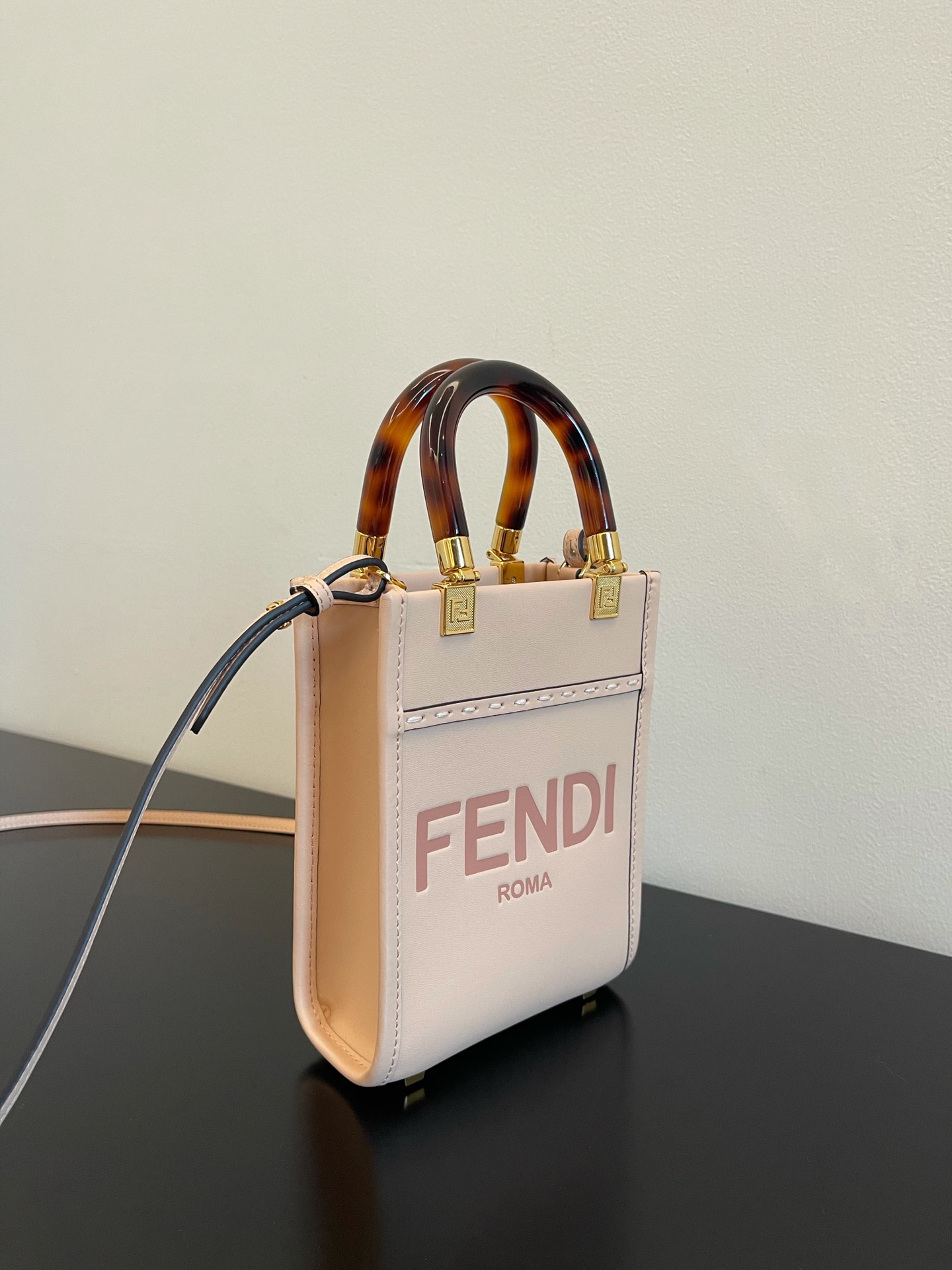 FENDI SUNSHINE MINI TORTOISESHELL PORTABLE CROSSBODY CUTE