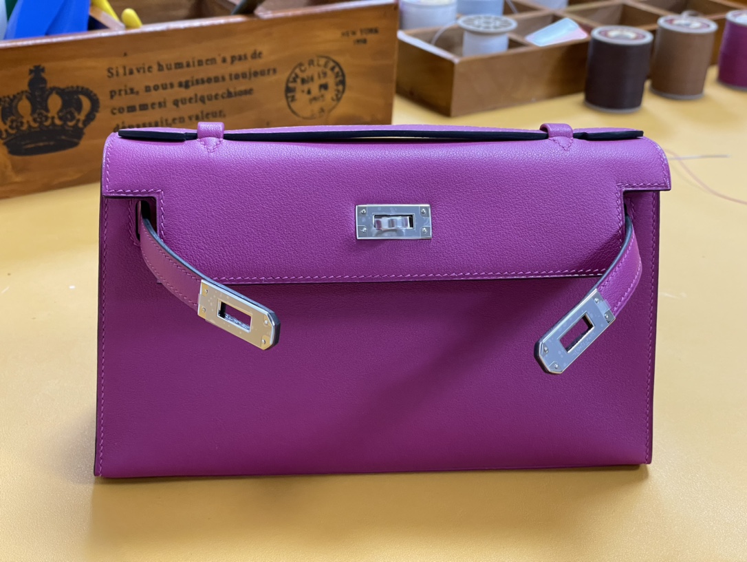 HERMES MINI KELLY ONE GENERATION ANEMONE PURPLE SWIFT