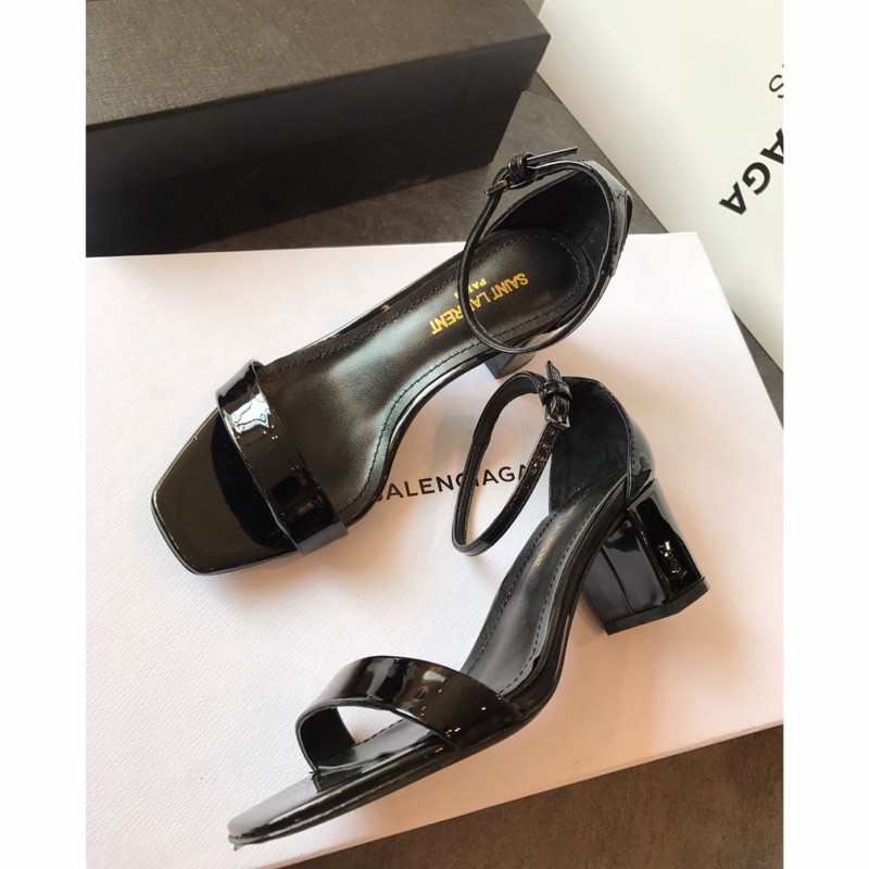 SAINT LAURENT | YSL SUMMER MODEL THICK HEELED SANDALS WITH 6.5 HIGH