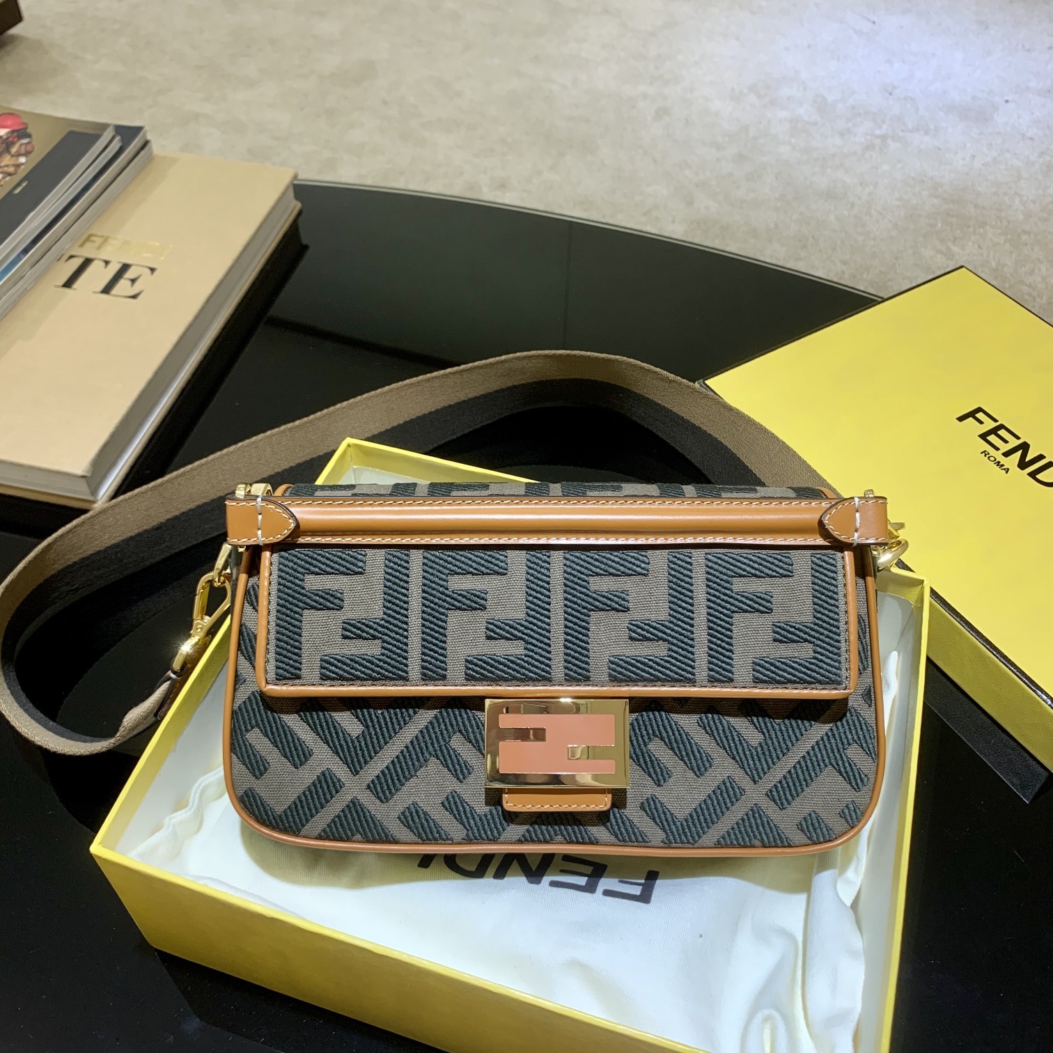 FENDI MEDIUM 2020 LATEST BAGUETTE DENIM F LOGO COLLECTION