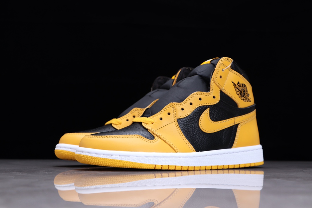 AIR JORDAN 1 ZWART EN GEELN