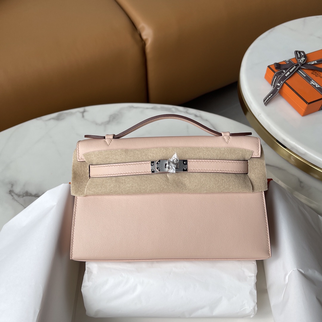 HERMES MINI KELLY GENERATION ROSE PINK SWIFT LEATHER