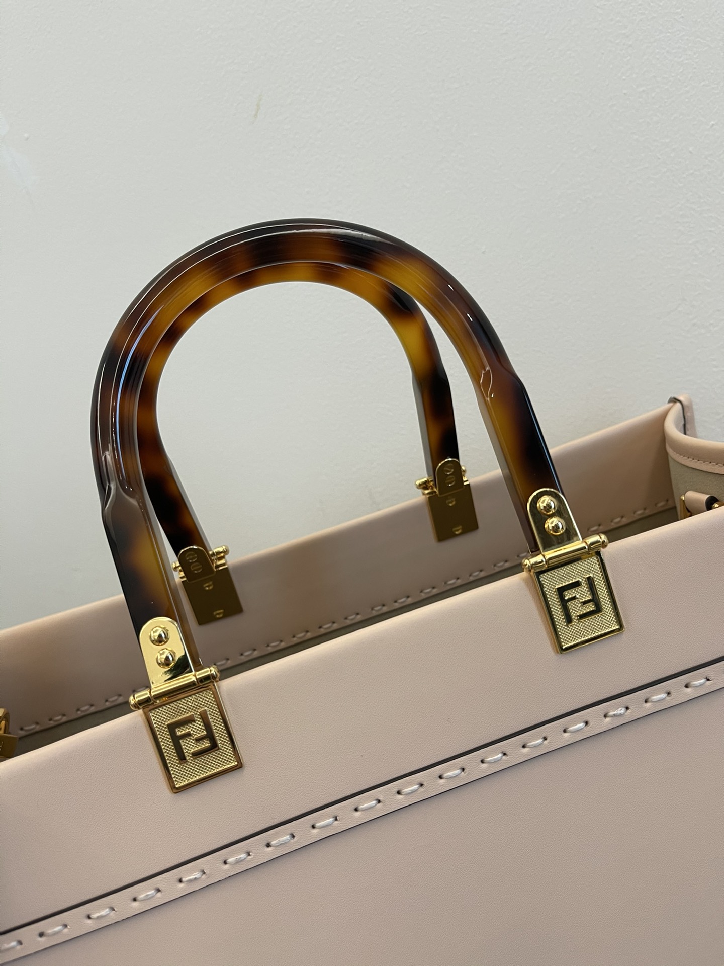 FENDI SMALL PINK NEW SIZE SHINE TOTE TOTE BAG "SUNSHINE BAG"