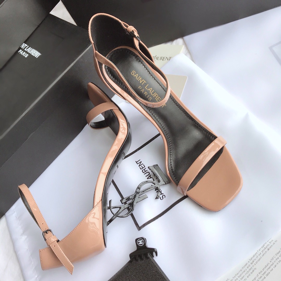 SAINT LAURENT 2020 NEWEST OPYUM SANDALS HIGH HEEL SANDALS ORIGINAL OPEN MOLD LEATHER OUTSOLE