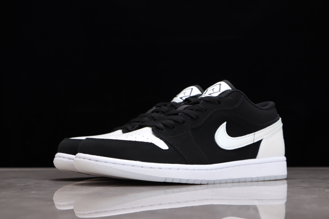 AIR JORDAN 1 LOW BLACK AND WHITE LASER