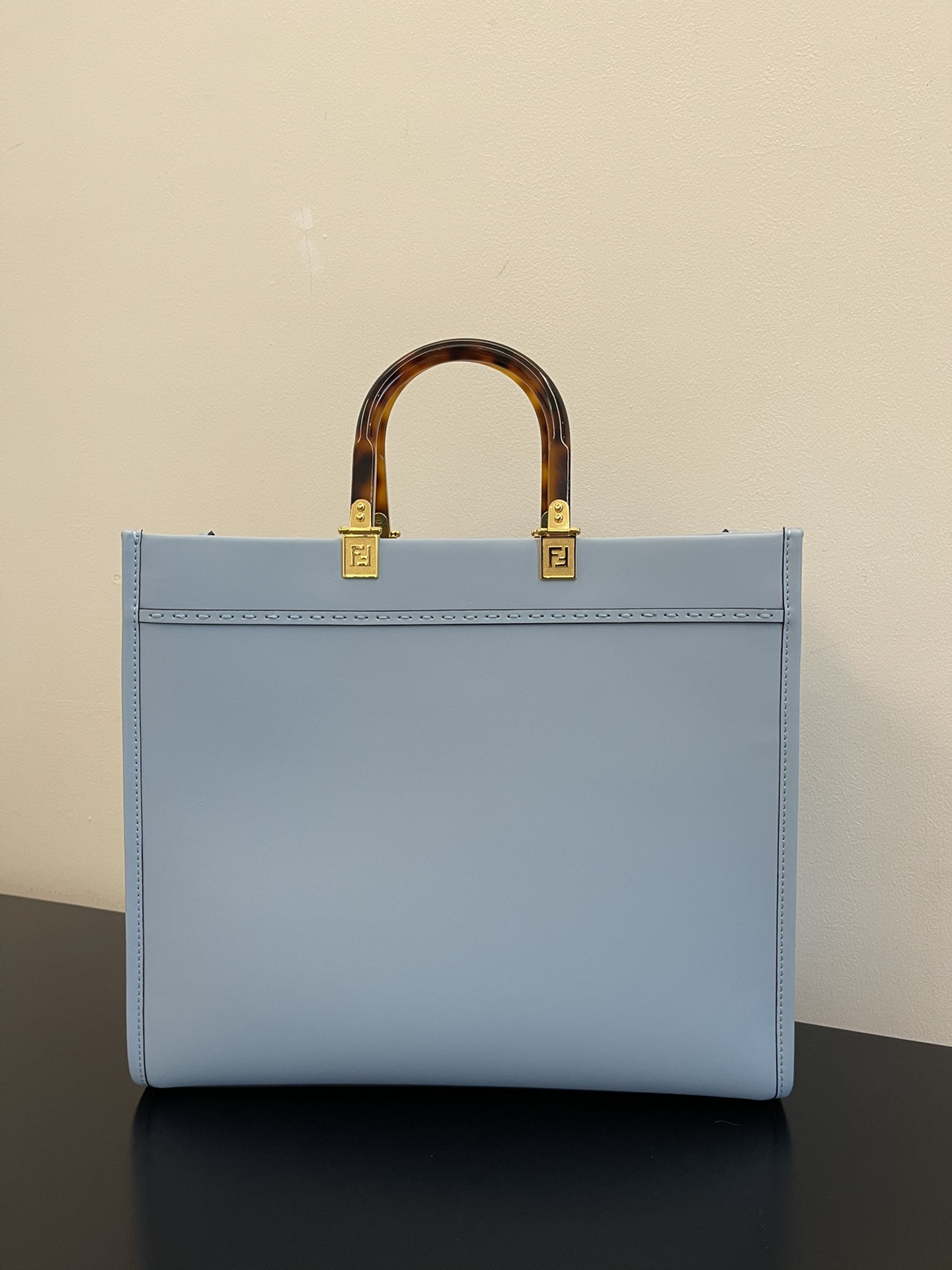 FENDI SMALL TRUMPET SKY BLUE NEW SIZE SHINE TOTE TOTE BAG "SUNSHINE BAG"