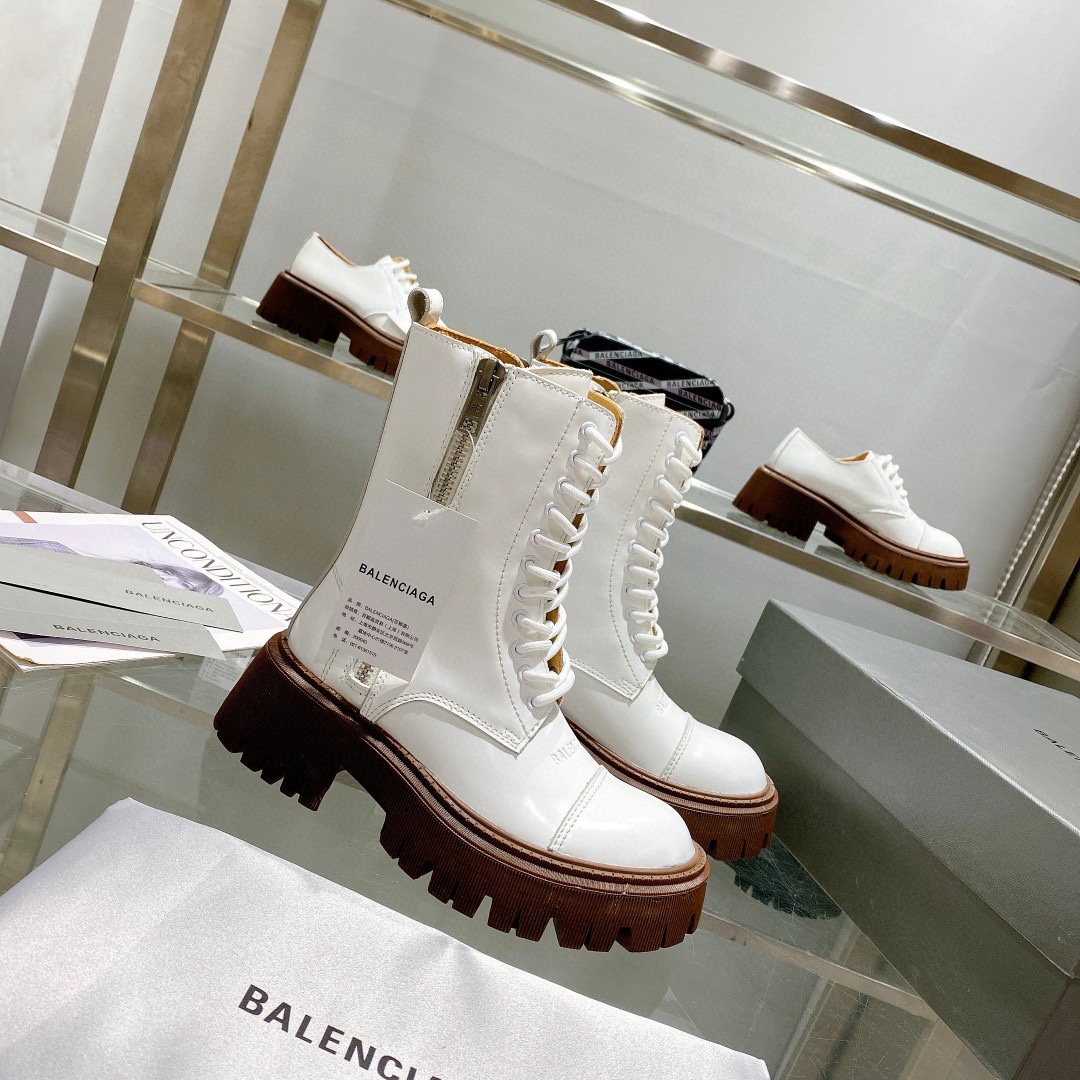 BALENCIAGA AUTUMN AND WINTER NEW LACE UP MARTIN BOOTS