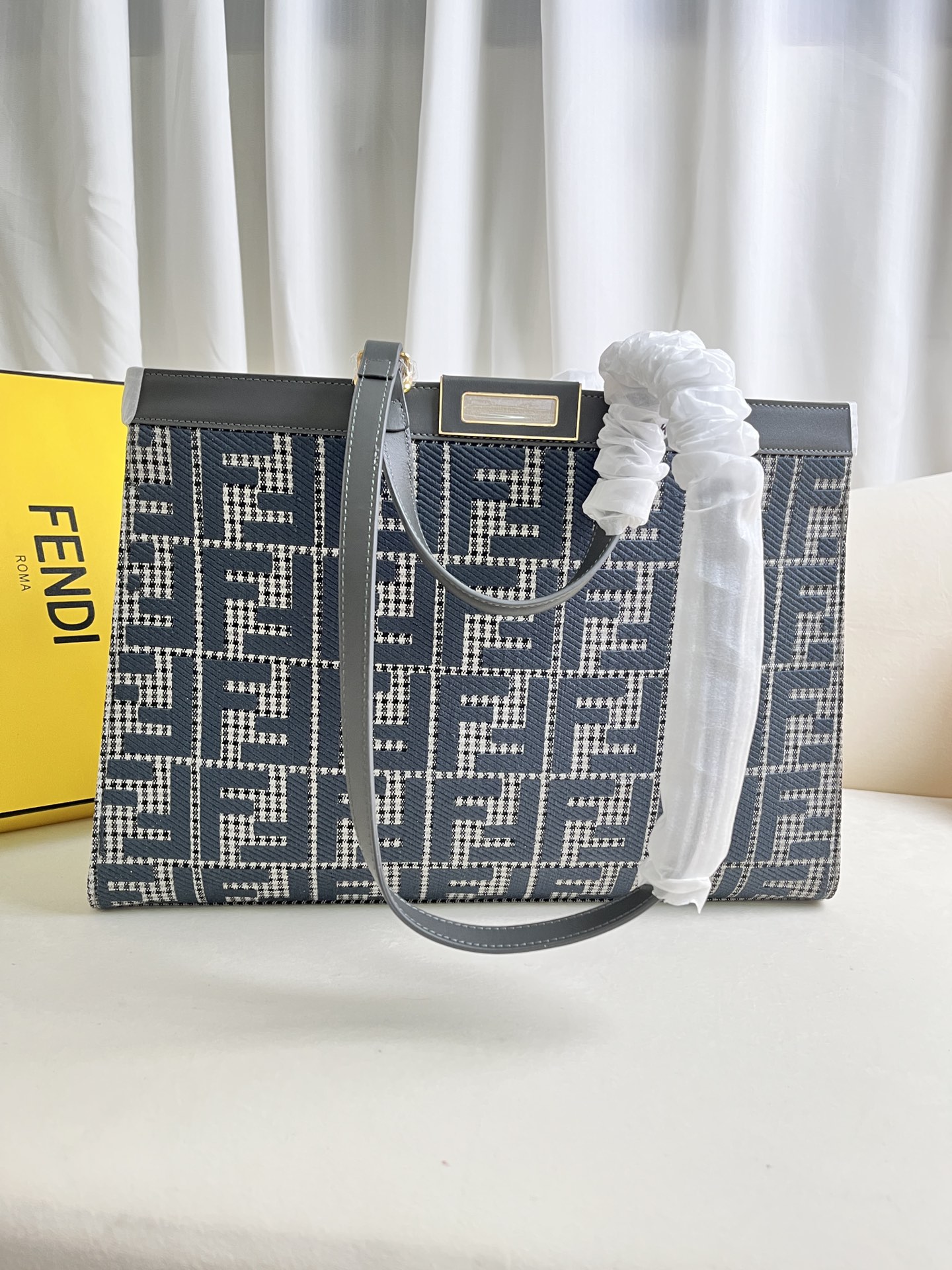 FENDI PEEKABOO X-TOTE HANDBAG EMBROIDERED TOTE MODEL NUMBER: 1819