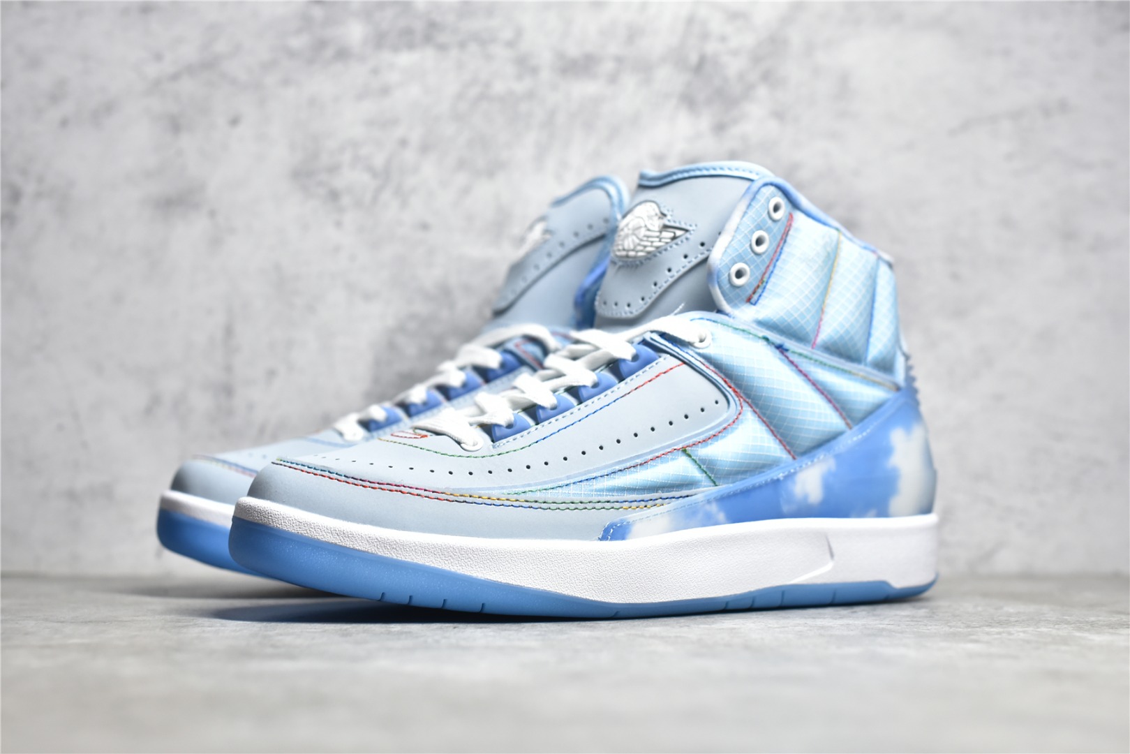 AIR JORDAN AJ2 RETRO HIGH SP CO-BRANDED BLUE SMILEY LIGHTS