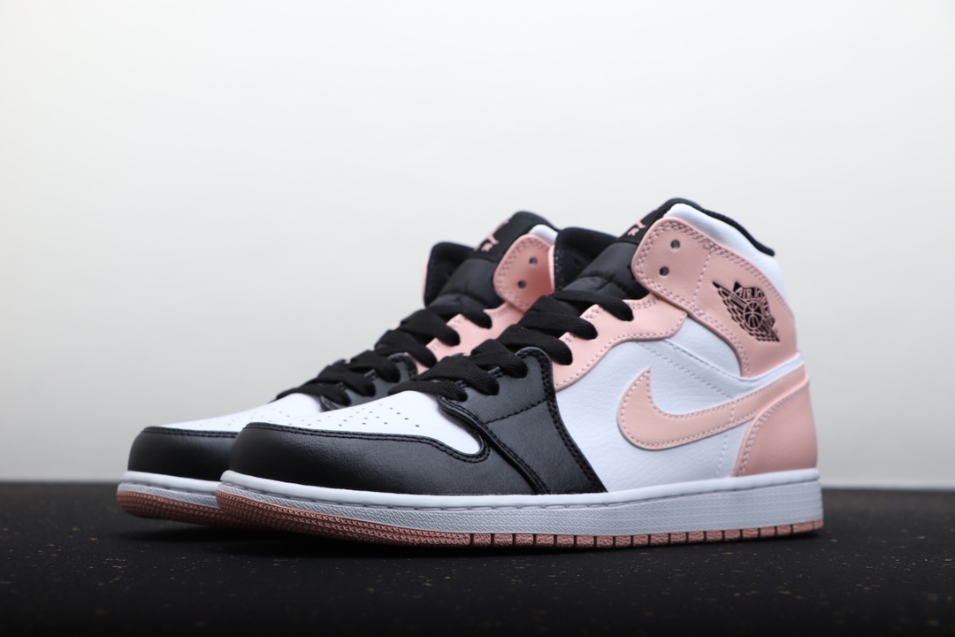 AIR JORDAN 1 MID ZWART ROZE