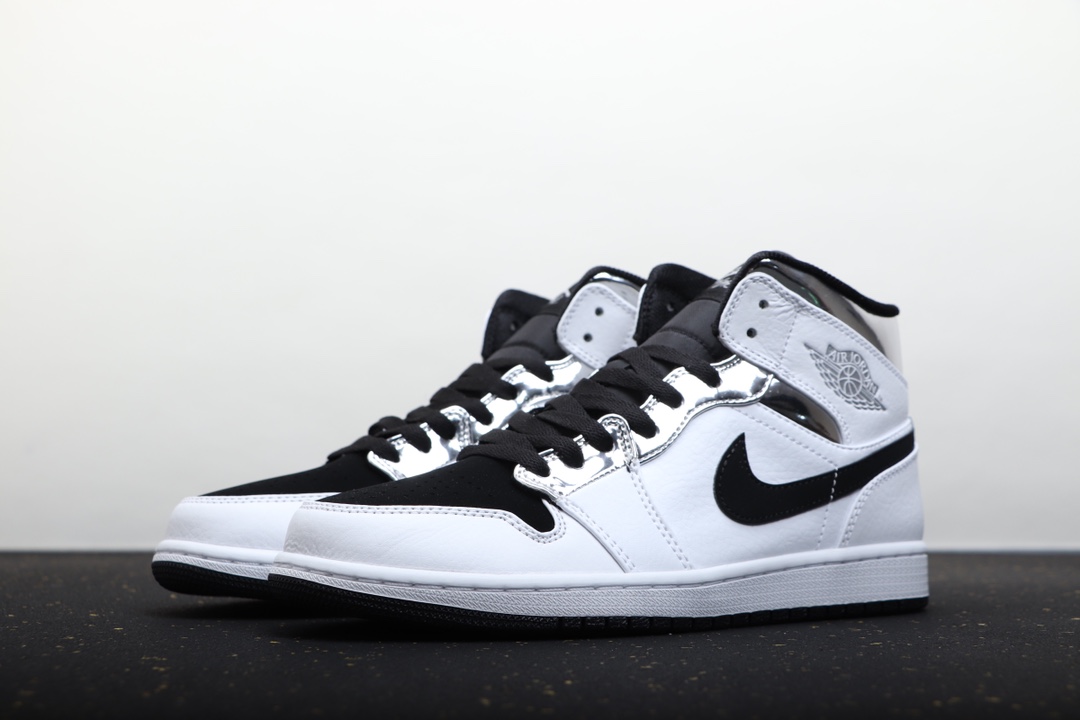 AIR JORDAN 1 MID"LITTLE LEONARD WHITE SILVER