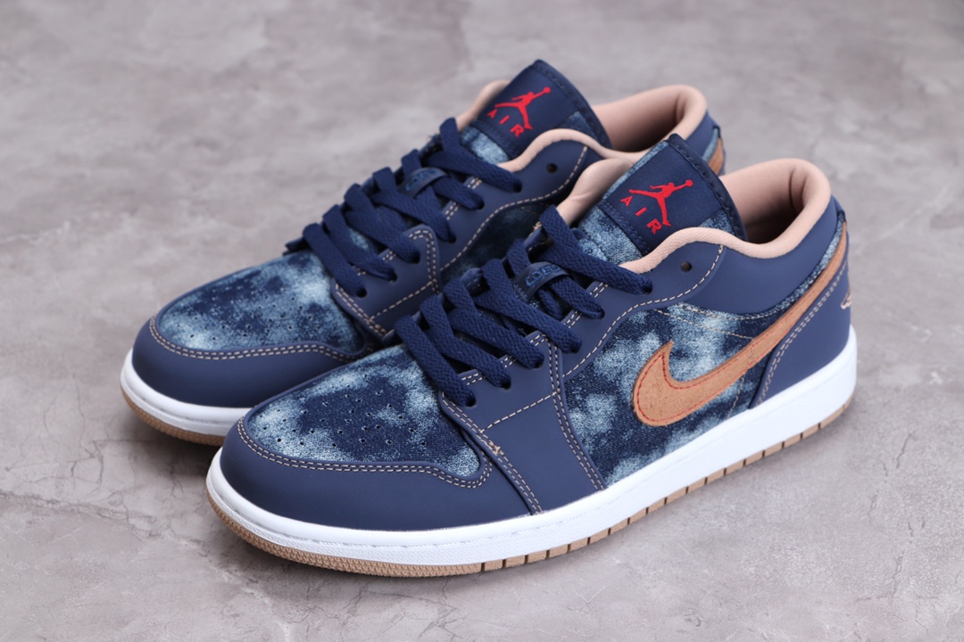 AIR JORDAN 1 LAAG COWBOY BLAUW