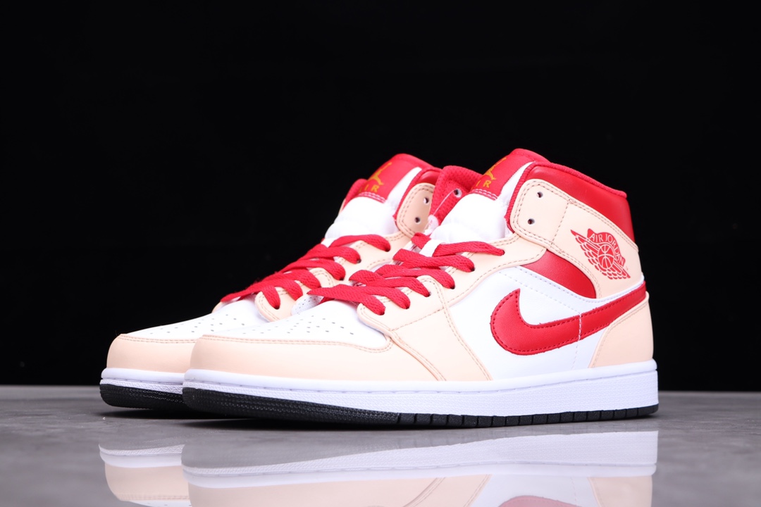 AJ1 AIR JORDAN 1 MID RED AND WHITE