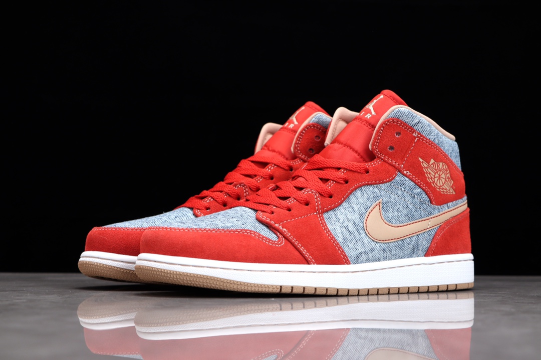 AIR JORDAN 1 MID "DENIM ORANGE