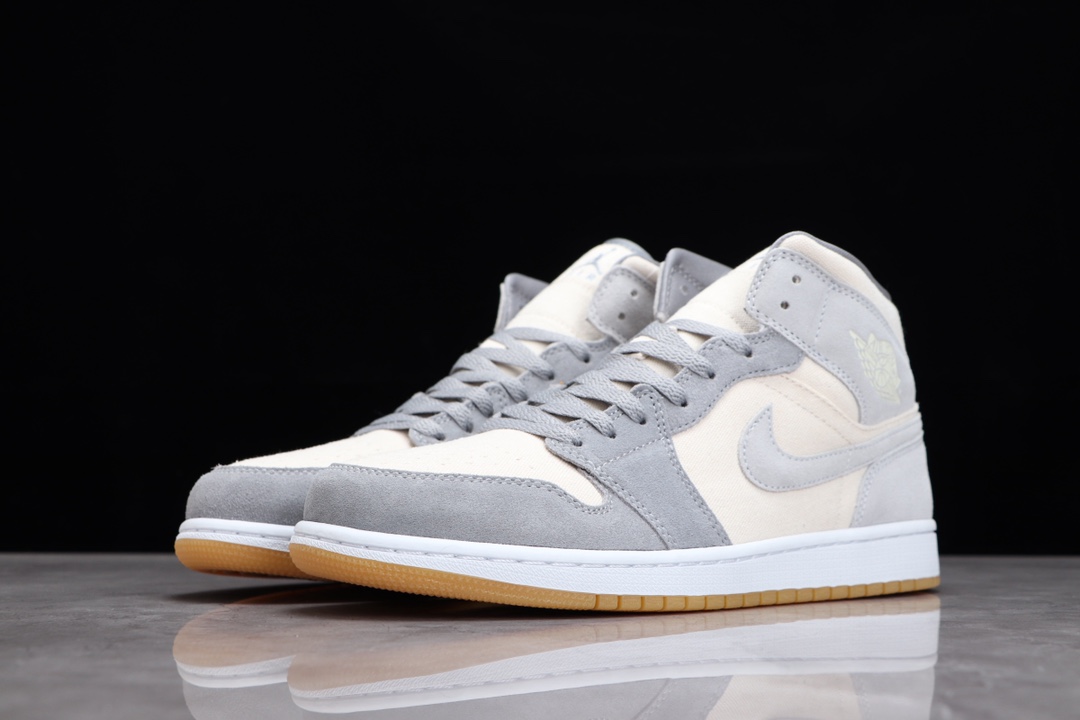 AIR JORDAN 1 MID RICE GREY COCONUT MILK