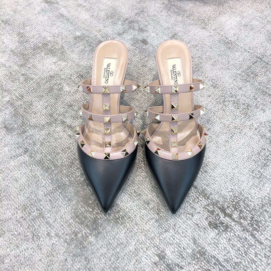 VALENTINO 2021/SS NEW VALENTINO 2022 SPRING AND SUMMER NEW LARGE V DIAMOND BUCKLE HIGH HEELS ON THE NEW