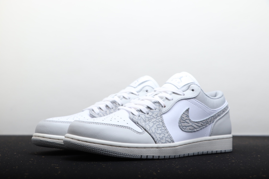 AIR JORDAN 1 LOW WIT EN GRIJS BURST PRINT