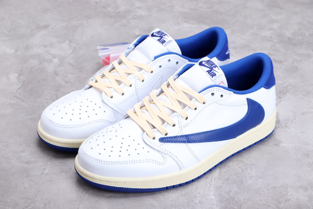 AIR JORDAN 1 LOW LIGHTNING MILK WHITE TREASURE BLUE BARBECUEC