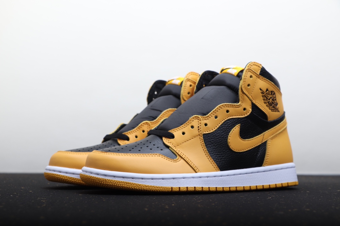 AIR JORDAN 1 "POLLEN" IN ZWART EN GEEL