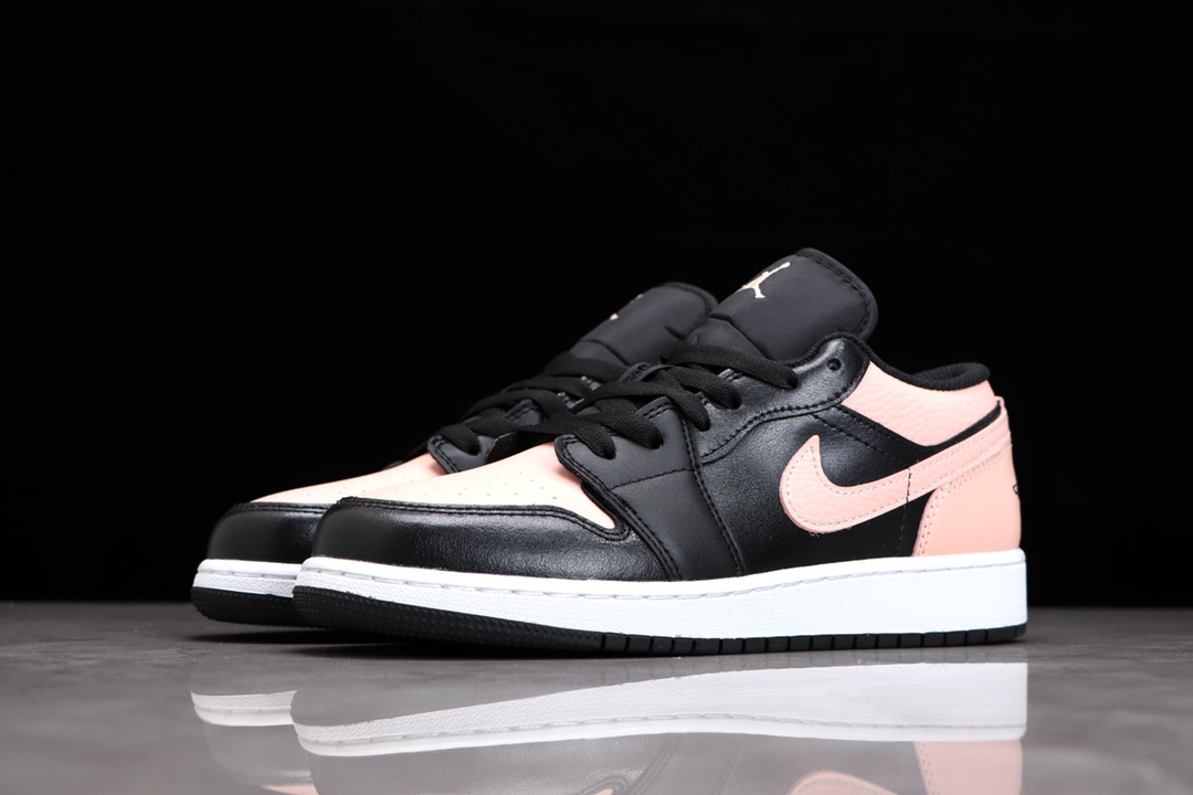 AIR JORDAN 1 LAAG ZWART ROZE TEEN