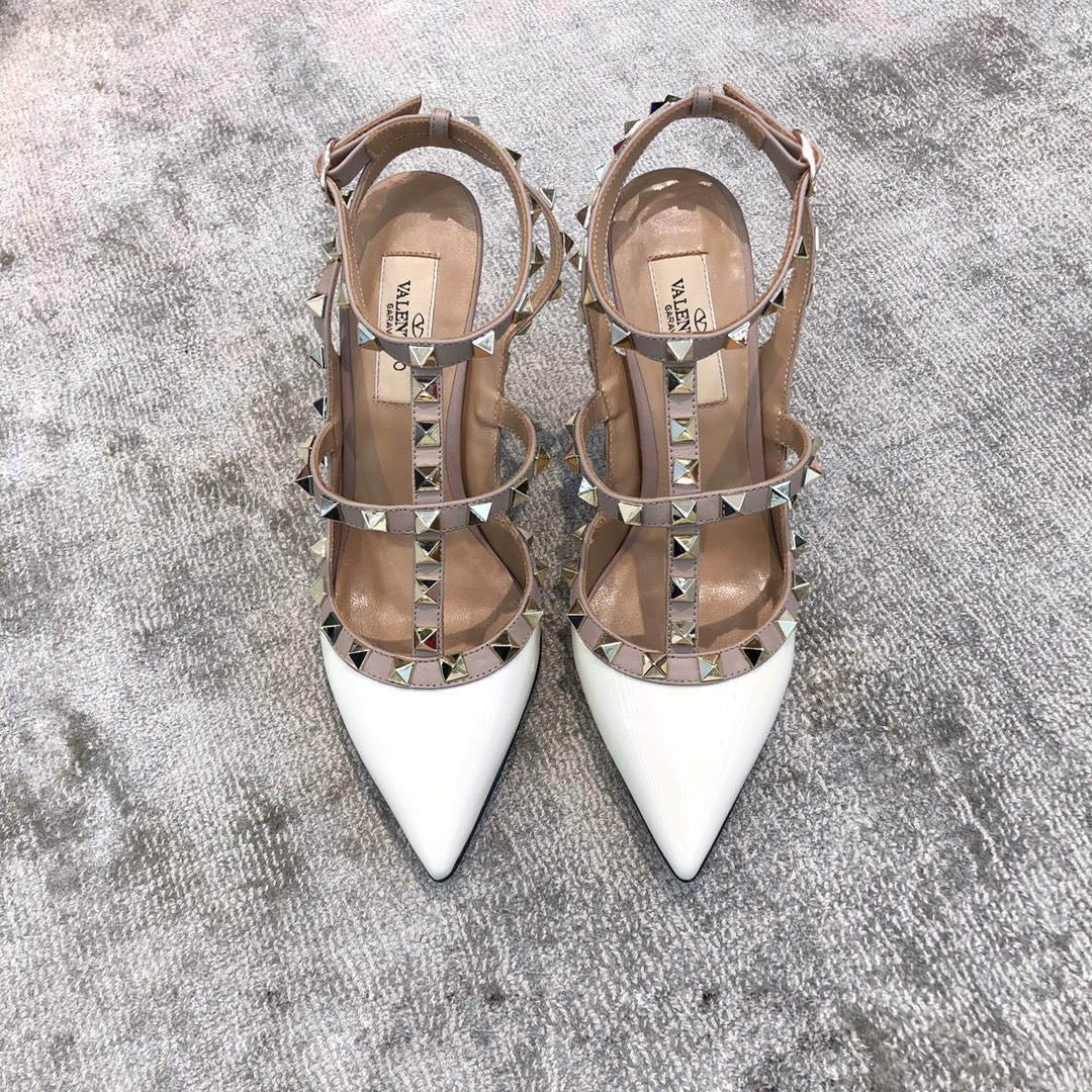 VALENTINO VT COLLECTION TWO STRAP MID HEEL 10CM WHITE