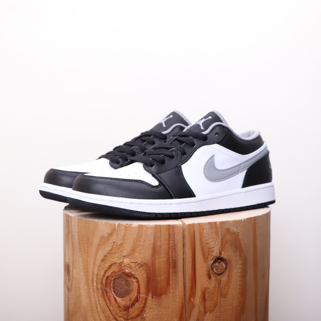 AIR JORDAN 1 LOW LOW TOP WHITE BLACK GREY SHADOW