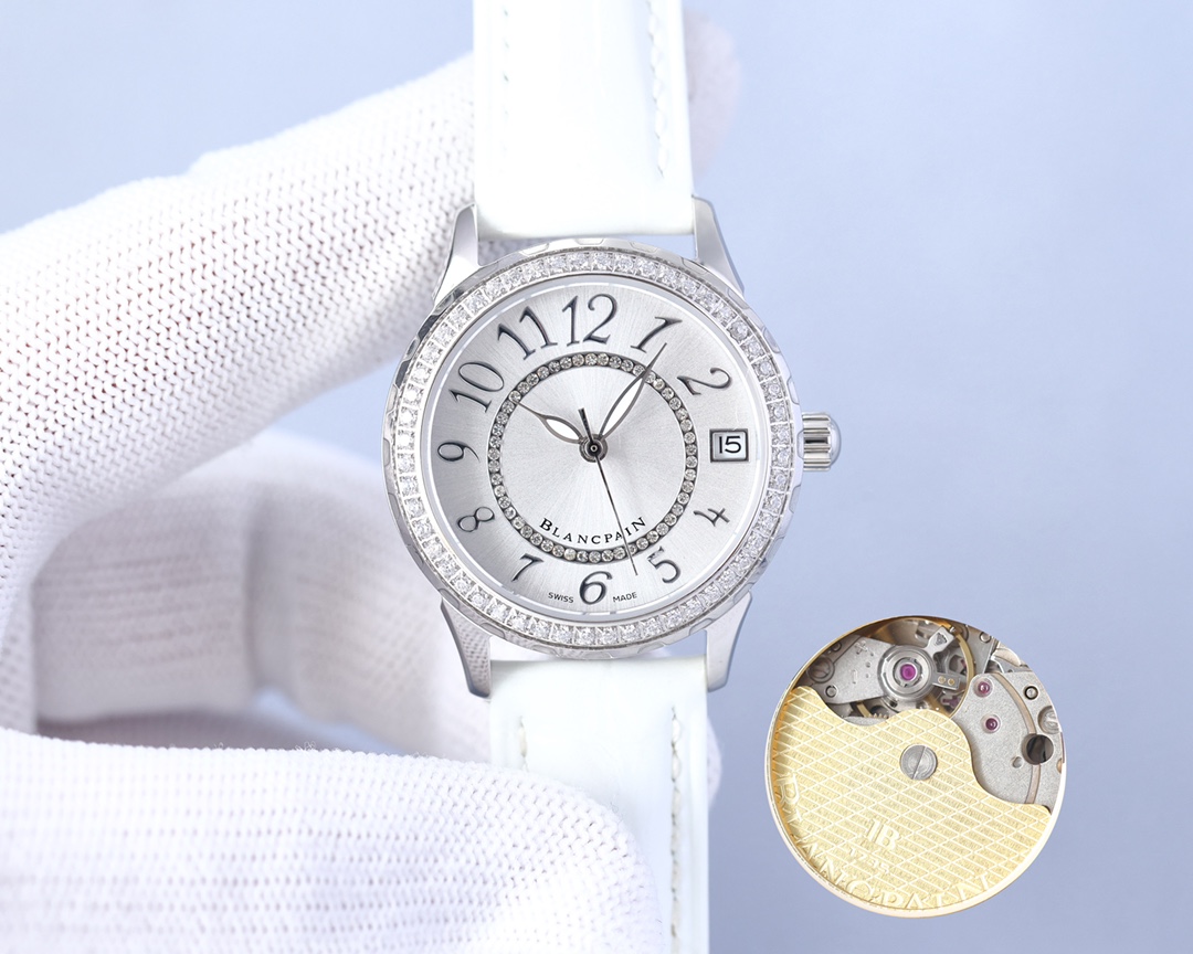 BLANCPAIN - FASHION WOMEN'S WATCH NIGHT TIME SUPER LUMINOUS HIGH-END MOTHER-OF PEARL DIAL