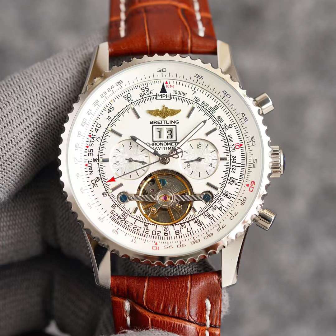 BREITLING - BUILT-IN AUTOMATIC MECHANICAL MOVEMENT CLASSIC MEN'S WATCH 6 POSITION FLYWHEEL